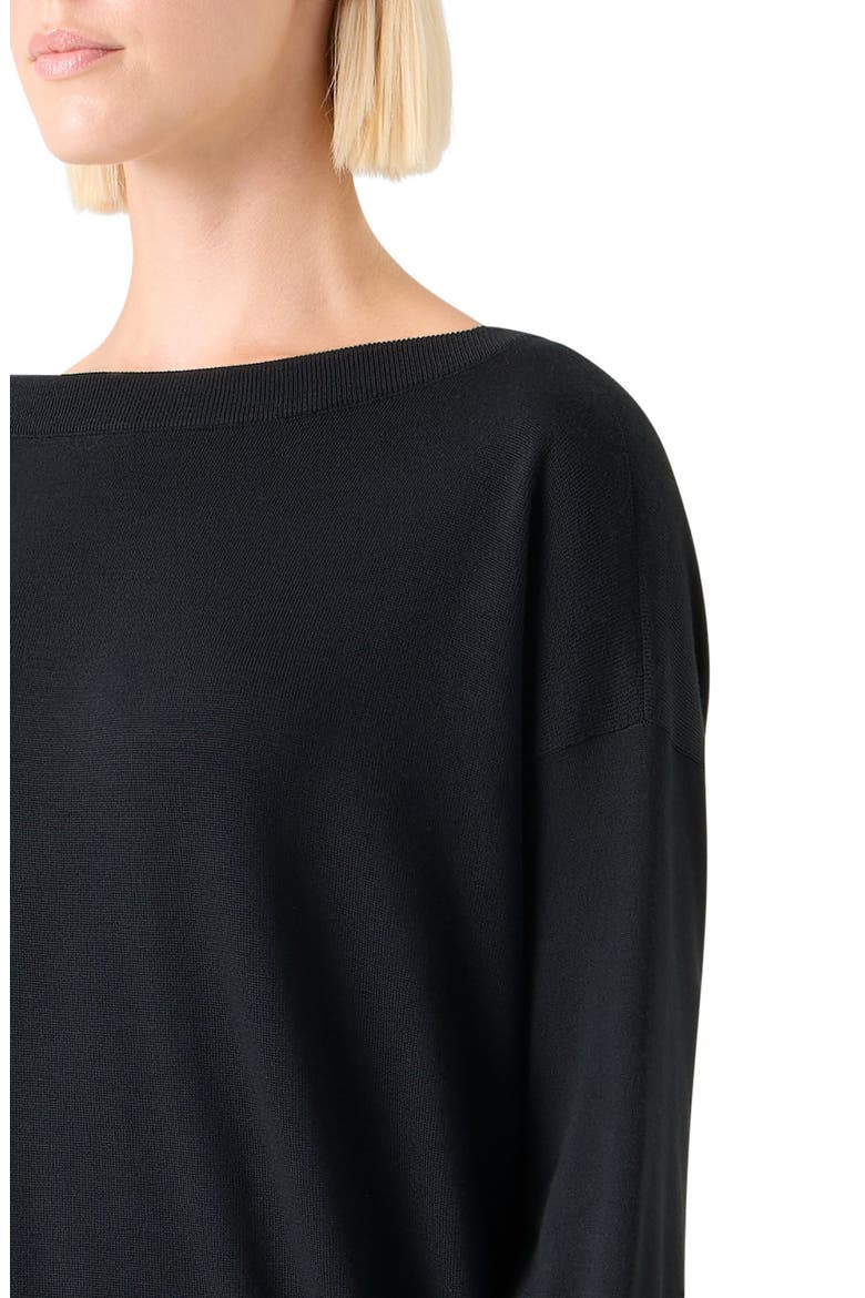 Boat Neck Virgin Wool Sweater, Alternate, color, BLACK