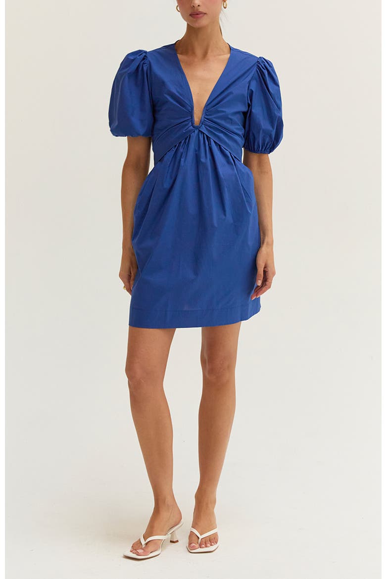 Poplin U-Wire Mini Dress, Alternate, color, Cobalt