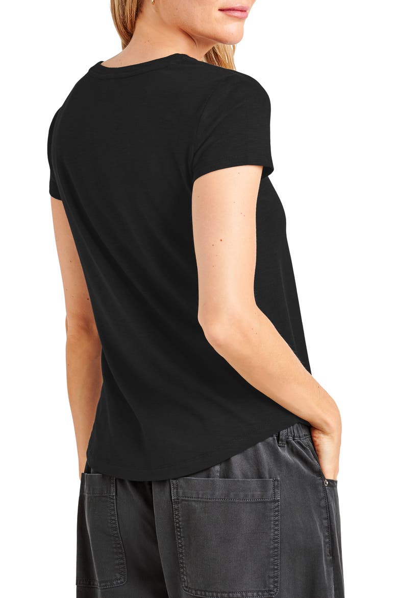 Abbie Cotton Blend Slub Jersey T-Shirt, Alternate, color, BLACK