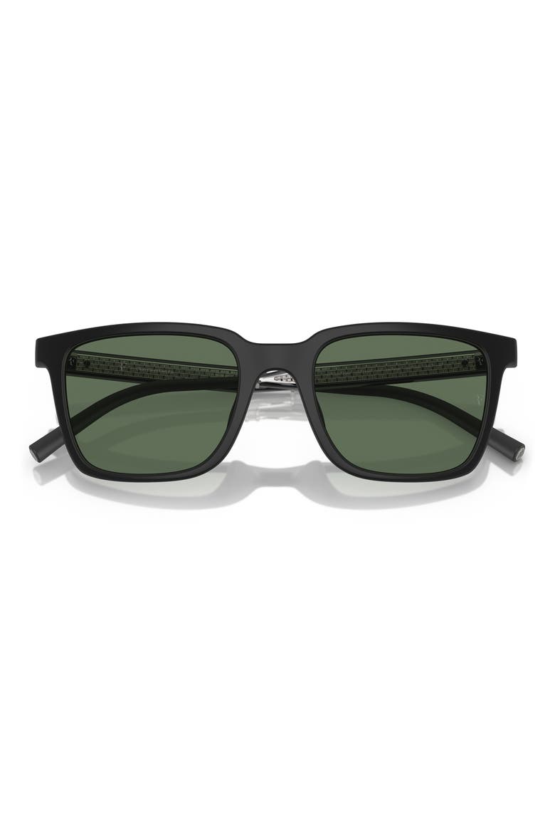 Roger Federer 52mm Polarized Rectangular Sunglasses, Alternate, color, MATTE BLACK POLARIZED