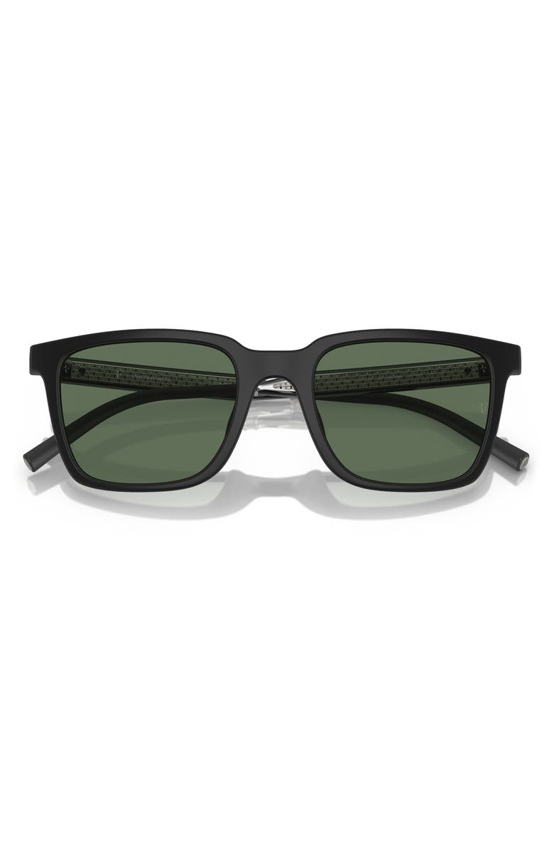 Oliver Peoples Roger Federer 52mm Polarized Rectangular Sunglasses, Alternate, color, Matte Black Polarized
