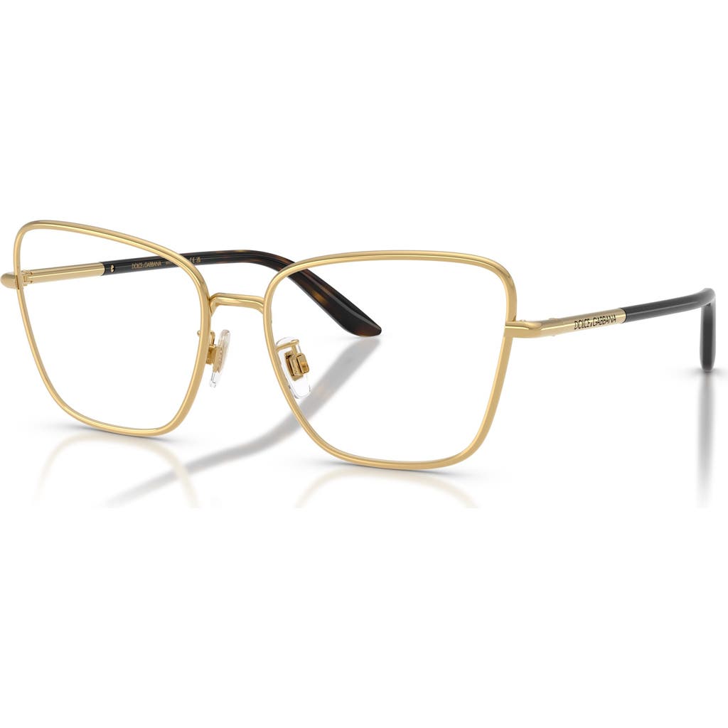 Dolce & Gabbana Dolce&gabbana 55mm Cat Eye Optical Glasses In Gold