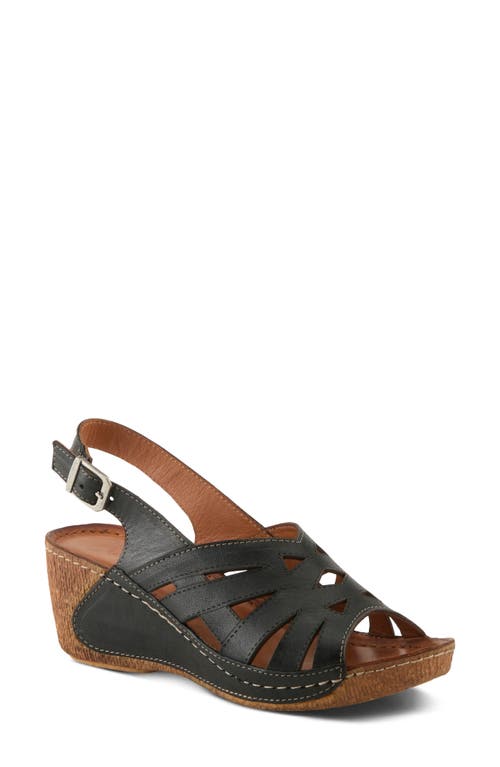 Spring Step Cathy Wedge Sandal In Black