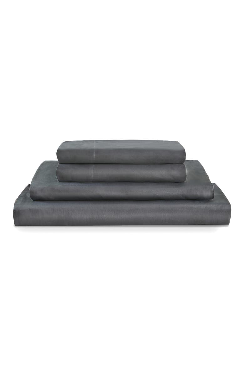 400 Thread LuxeSoft Organic Cotton Sateen Sheet Set, Main, color, STORM