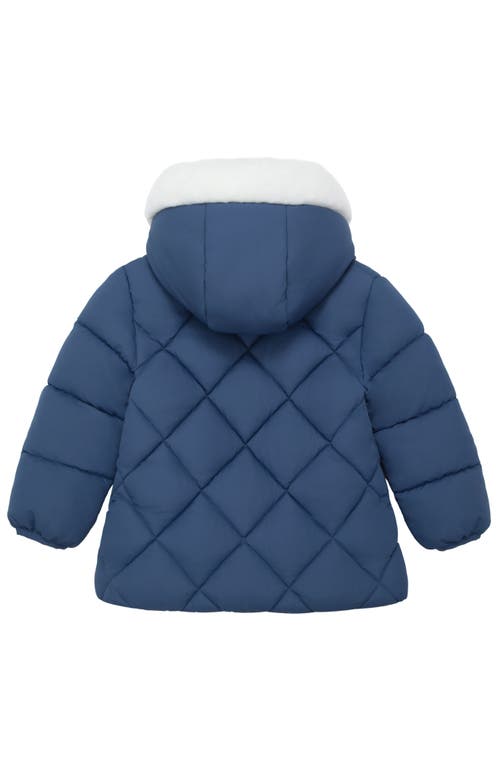Rokka&rolla Soft Lining Hooded Puffer Jacket In Blue