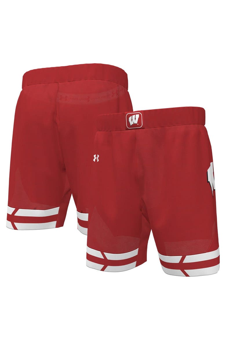Men's Under Armour  Red Wisconsin Badgers Replica Basketball Shorts, Main, color, Red