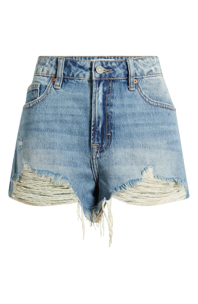 HIDDEN JEANS Ripped Cutoff Denim Shorts, Alternate, color, Medium Wash