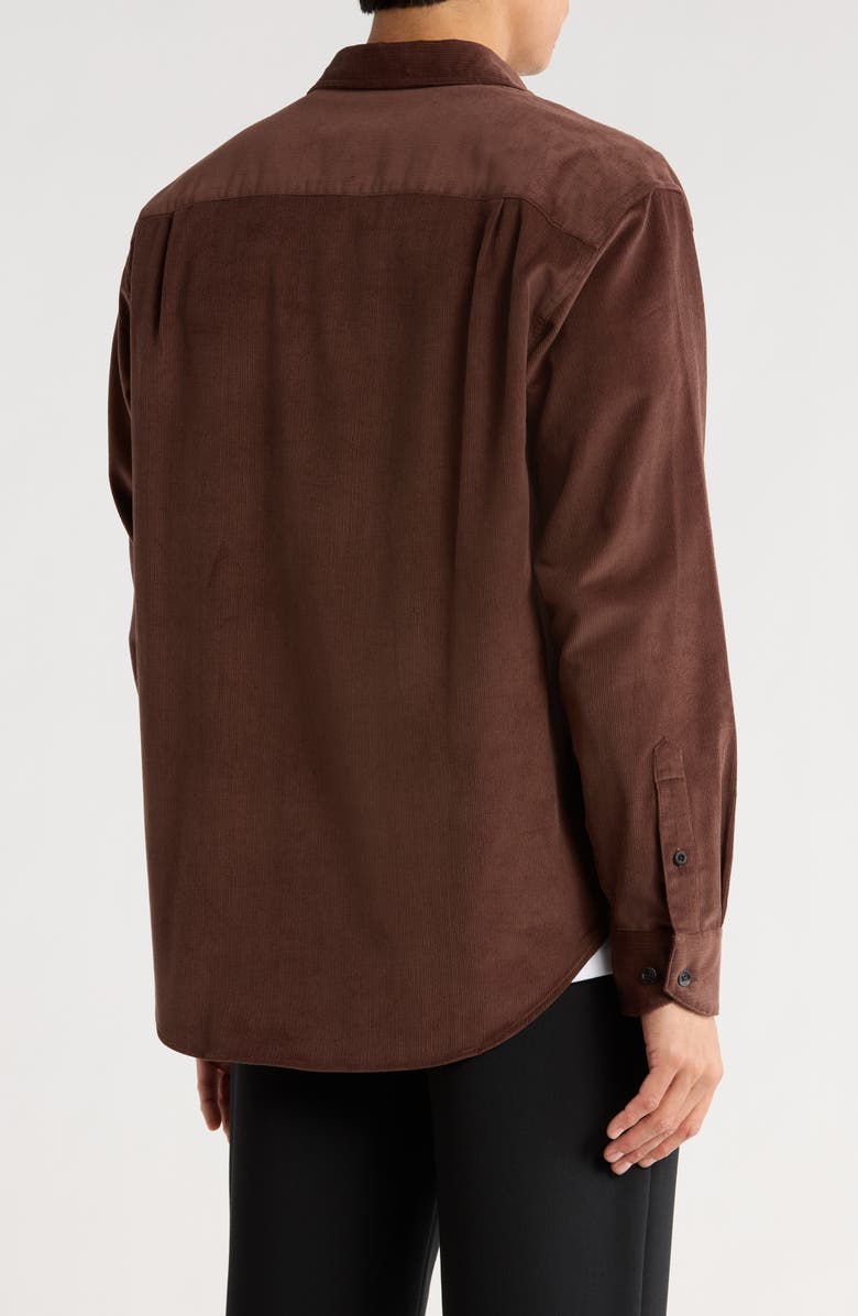 rag & bone Mateo Corduroy Button-Up Shirt, Alternate, color, Espresso
