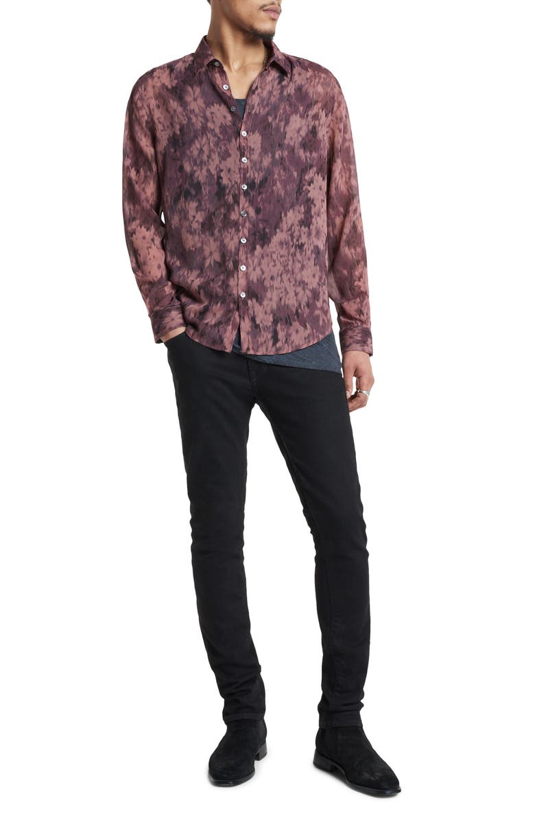 John Varvatos Bucks Slim Fit Floral Ikat Button-Up Shirt, Alternate, color, 