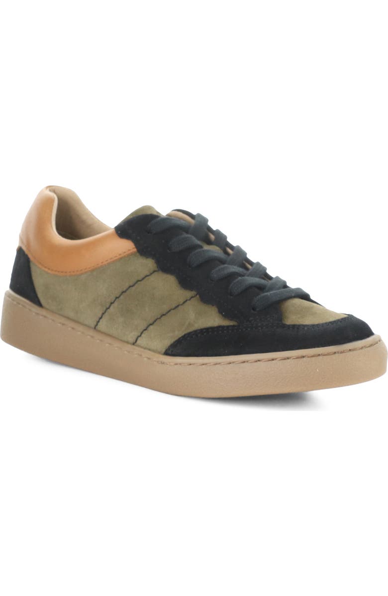 Bos. & Co. Missy Low Top Sneaker, Main, color, Black/ Olive Suede/ Patent