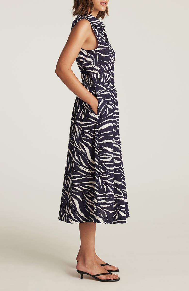 Mavi Jeans Sleeveless Tie Belt Midi Shirtdress, Alternate, color, 