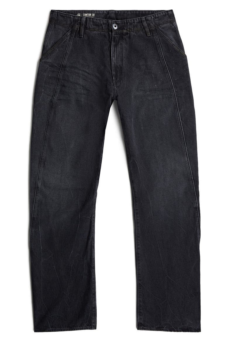 Contor 3D Straight Leg Jeans, Alternate, color, WORN IN DARK MOON