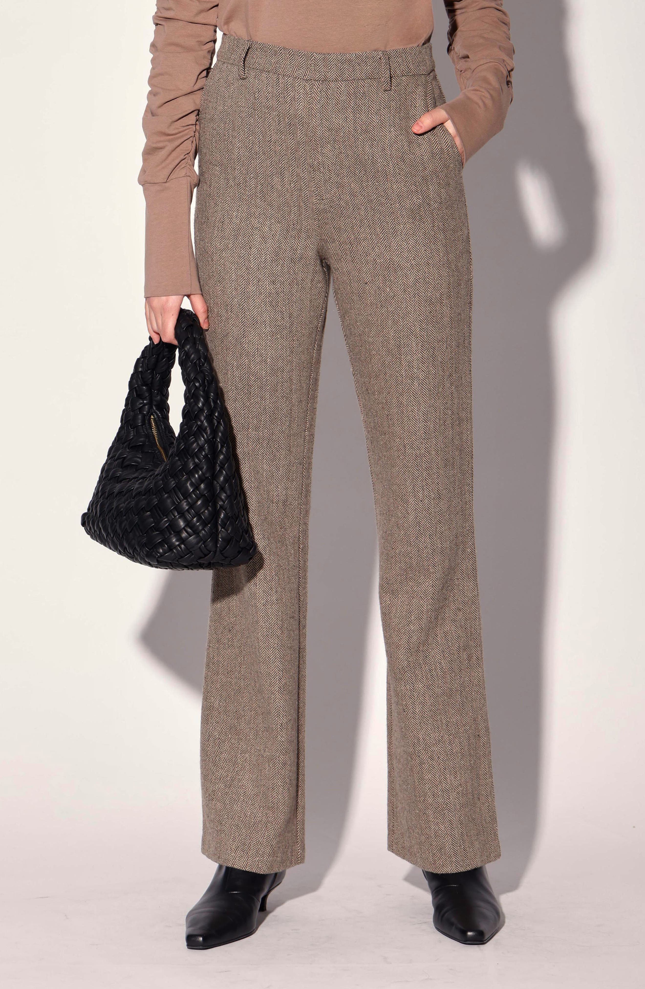 Walter Baker Shane Herringbone Wide Leg Pants