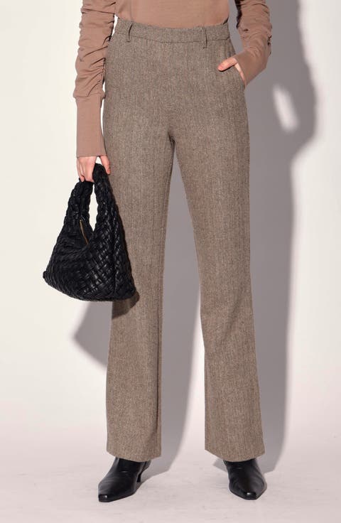 Shane Herringbone Wide Leg Pants