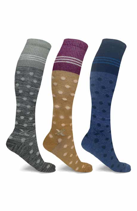 3-Pack Wool Compression Knee High Socks