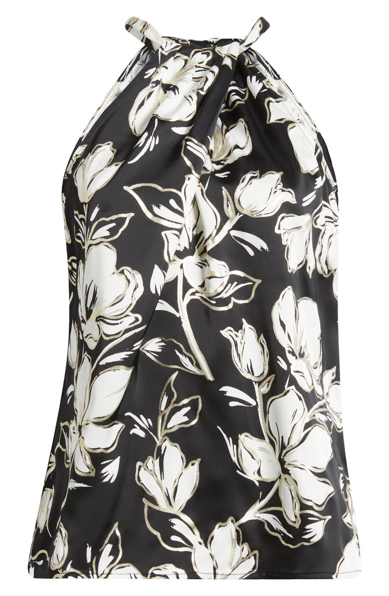 Tommy Bahama Noche Mar Satin Halter Top, Alternate, color, Black