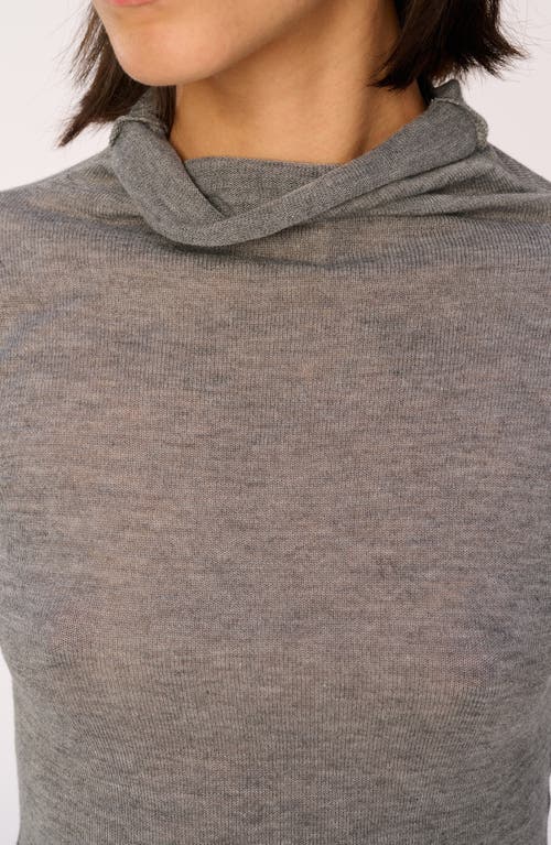 Dl1961 Semisheer Bell Sleeve Turtleneck Top In Gray