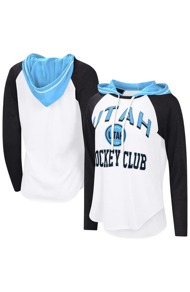 G-III 4HER BY CARL BANKS Women's G-III 4Her by Carl Banks White Utah Hockey Club VIP Raglan Long Sleeve Hoodie T-Shirt, Main, color, White
