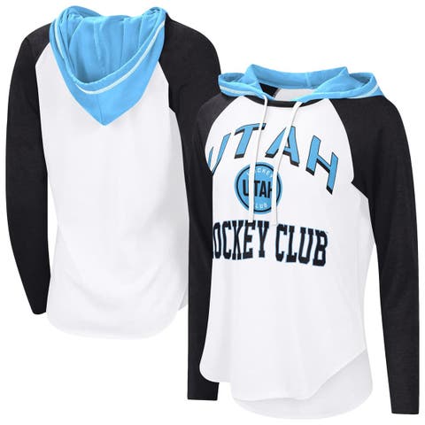 Women's G-III 4Her by Carl Banks  White Utah Hockey Club VIP Raglan Long Sleeve Hoodie T-Shirt
