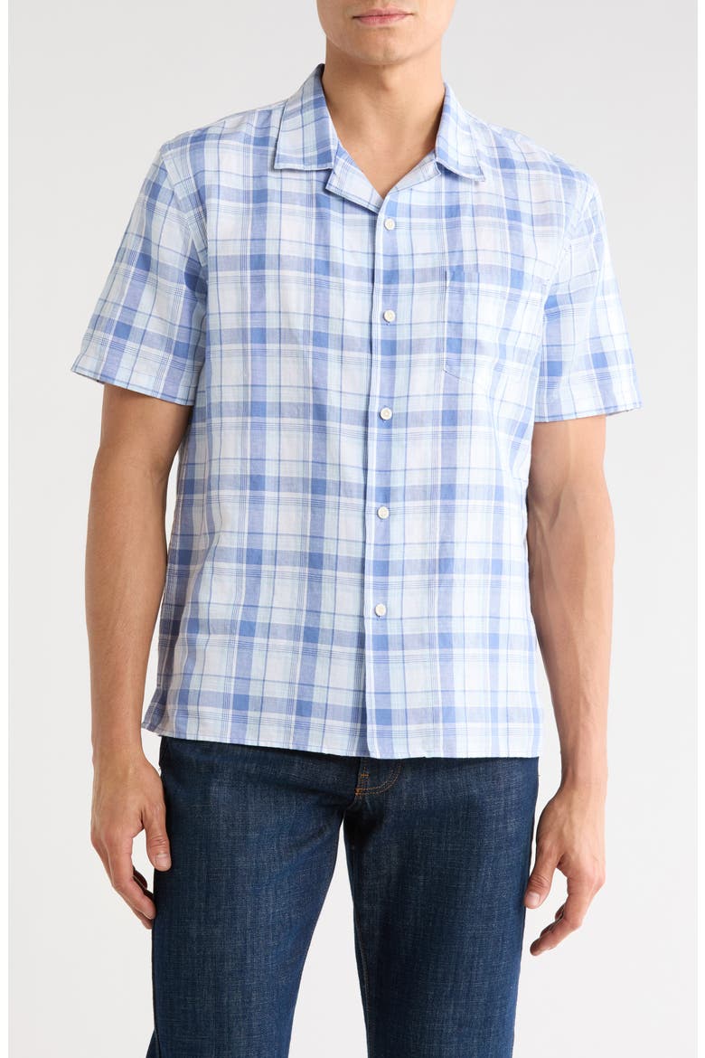 Cabana Button-Up Shirt, Main, color, COLONY BLUE COMBO