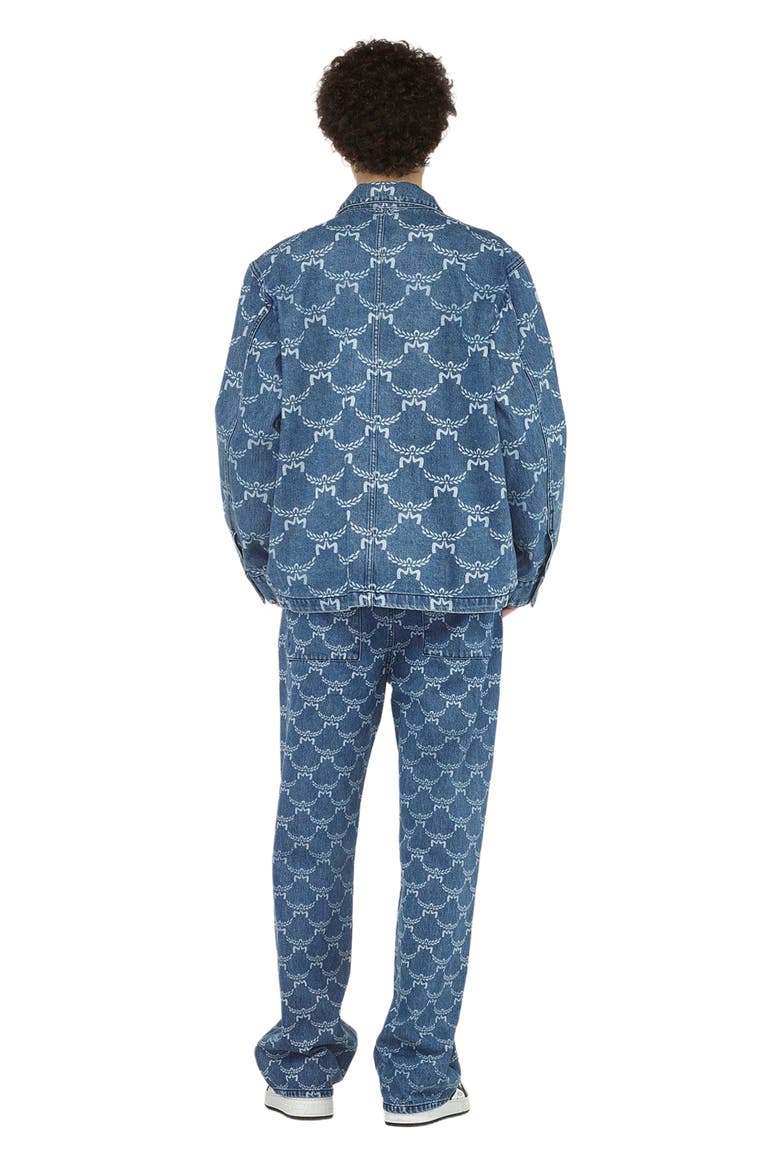 Lauretos Monogram Denim Jacket, Alternate, color, Indigo