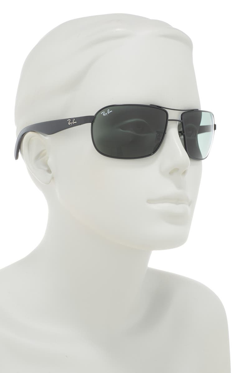 Ray-Ban 62mm Square Pilot Sunglasses, Alternate, color, Black