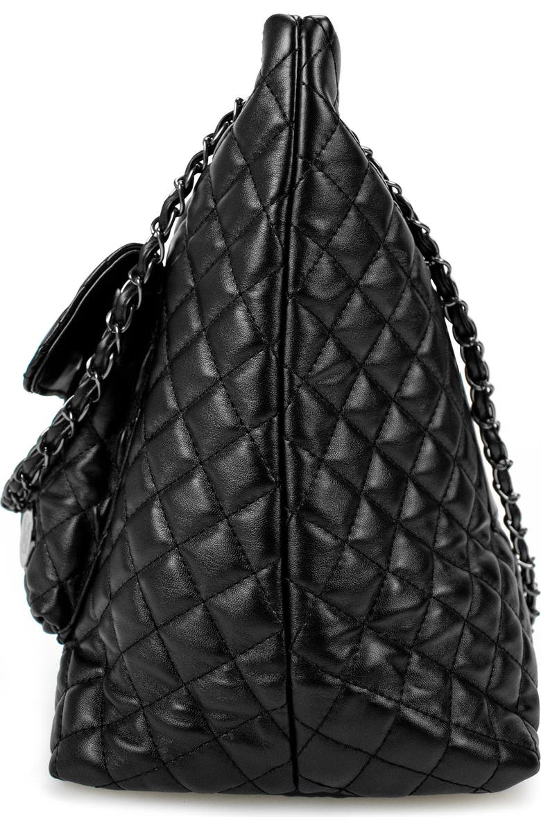 BADGLEY MISCHKA Diana Quilted Vegan Leather Weekender Duffel Bag, Alternate, color, Black