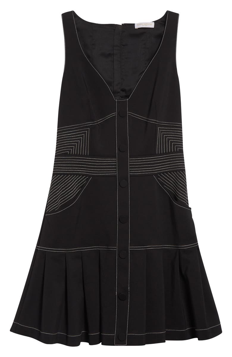 Ramy Brook Olana Topstitch Detail Cotton Blend Minidress, Alternate, color, Black