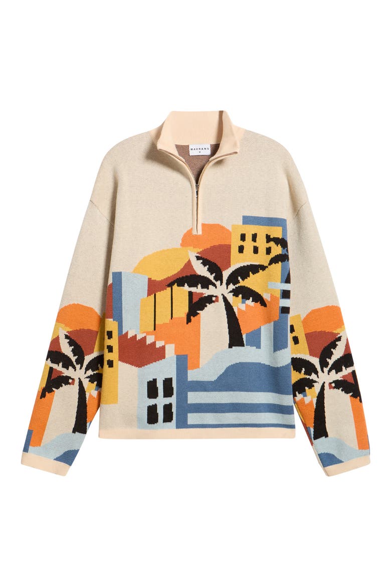 Havana Sunset Quarter Zip Pullover, Alternate, color, BEIGE