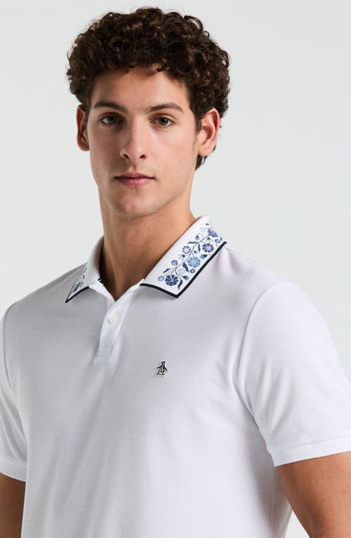 Original Penguin Floral Collar Cotton Piqué Polo