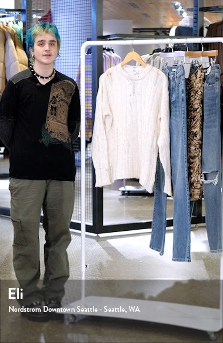 Distressed Cable Stitch Sweater, sales video thumbnail