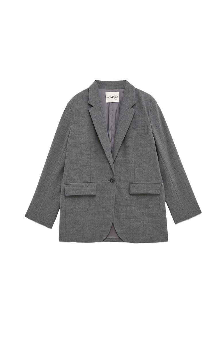 Jacket With One Button, Alternate, color, Grey