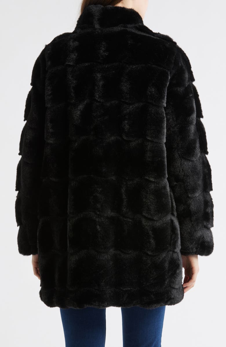 Via Spiga Wavy Reversible Faux Fur Quilted Coat, Alternate, color,
