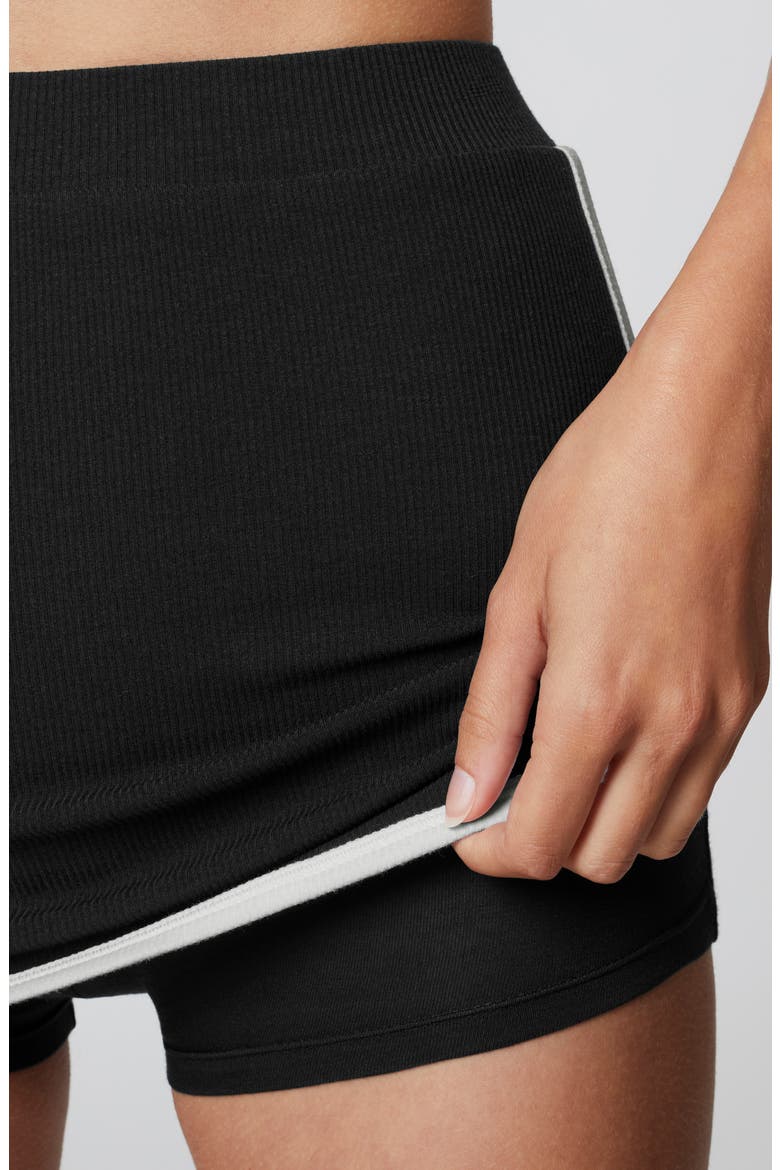 Ribbed Skort, Alternate, color, BLACK