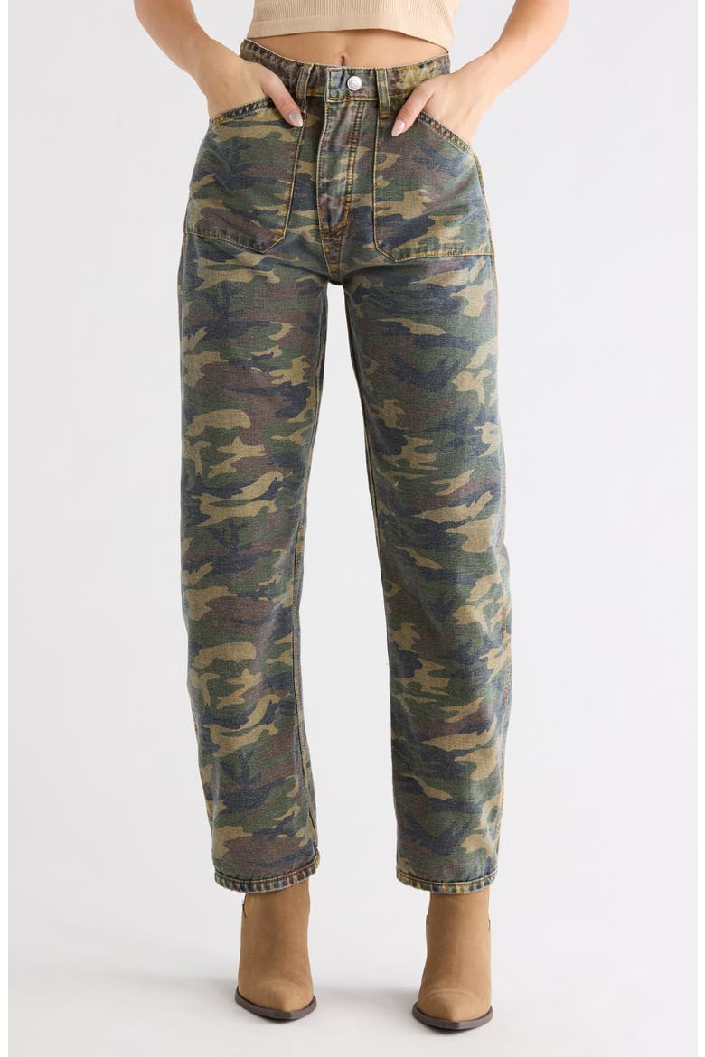 The Rewind Reversible High Waist Crop Barrel Leg Jeans, Alternate, color, THUNDERSTRUCK