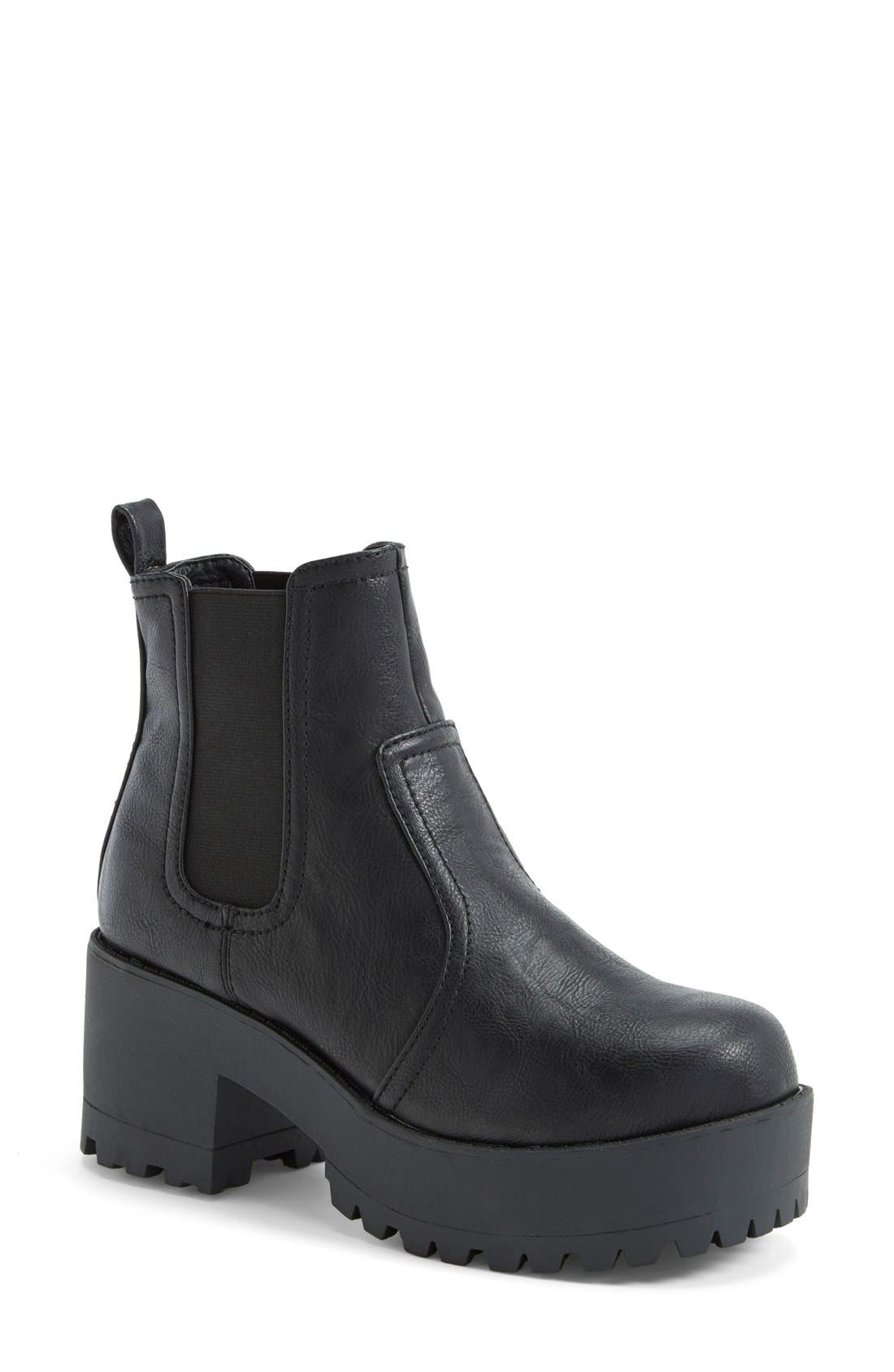 'Eber' Chelsea Boot, Main, color, BLACK FAUX LEATHER