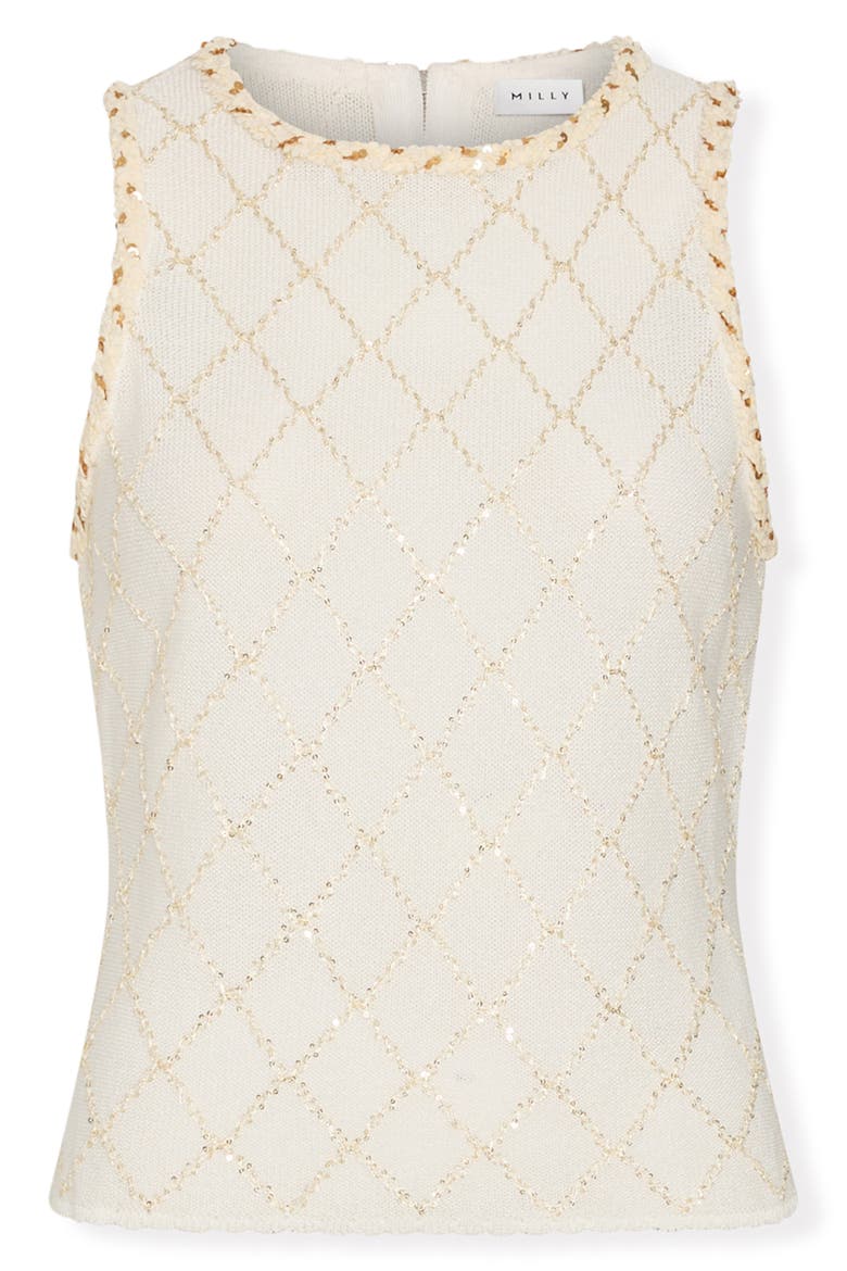 Meli Beaded Sleeveless Sweater, Alternate, color, OFF WHITE