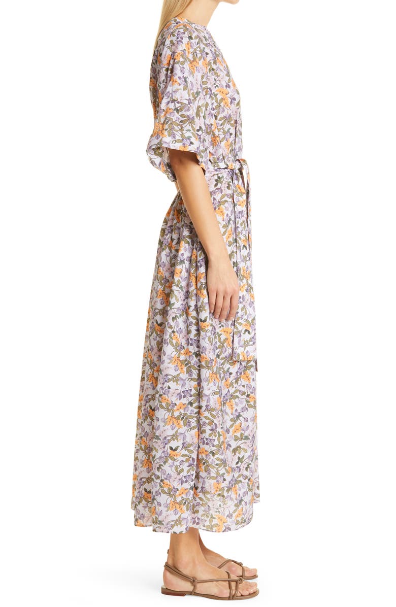 Vince Wisteria Vine Belted Dress, Alternate, color, Violetta