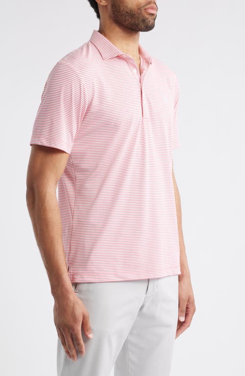 Johnnie-o Dru Stripe Performance Polo In Pink