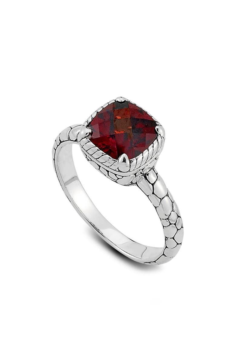 SAMUEL B. Sterling Silver Cushion Cut Ring, Main, color, Red