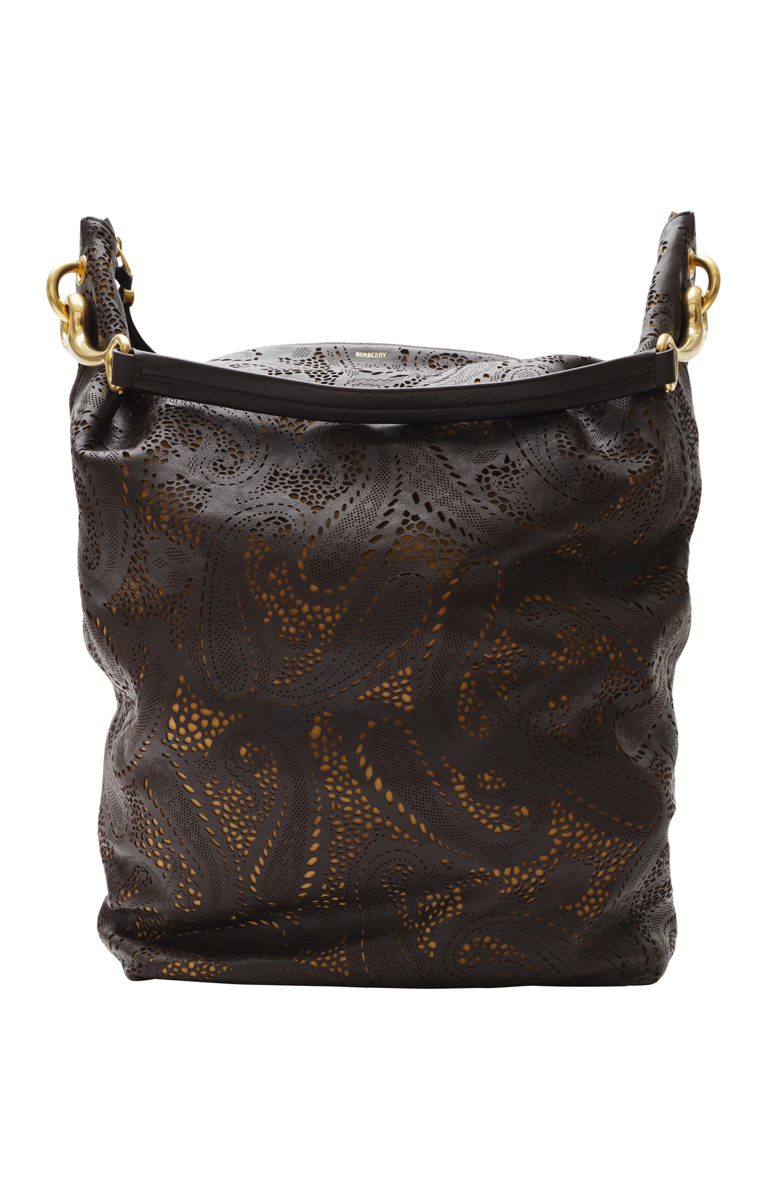 Burberry Large Bridle Tote, Main, color, Peat Brown