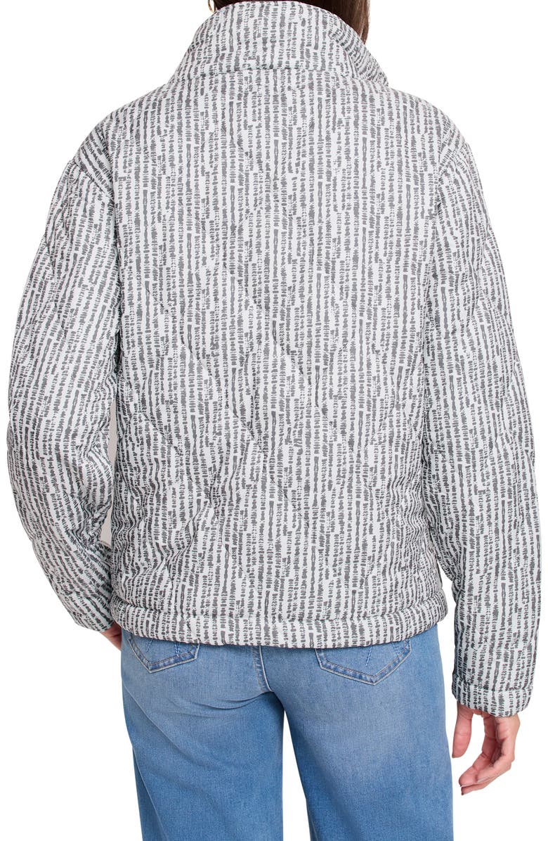 NZ ACTIVE by NIC+ZOE Throw-On Abstract Print Quilted Jacket, Alternate, color, Grey Multi