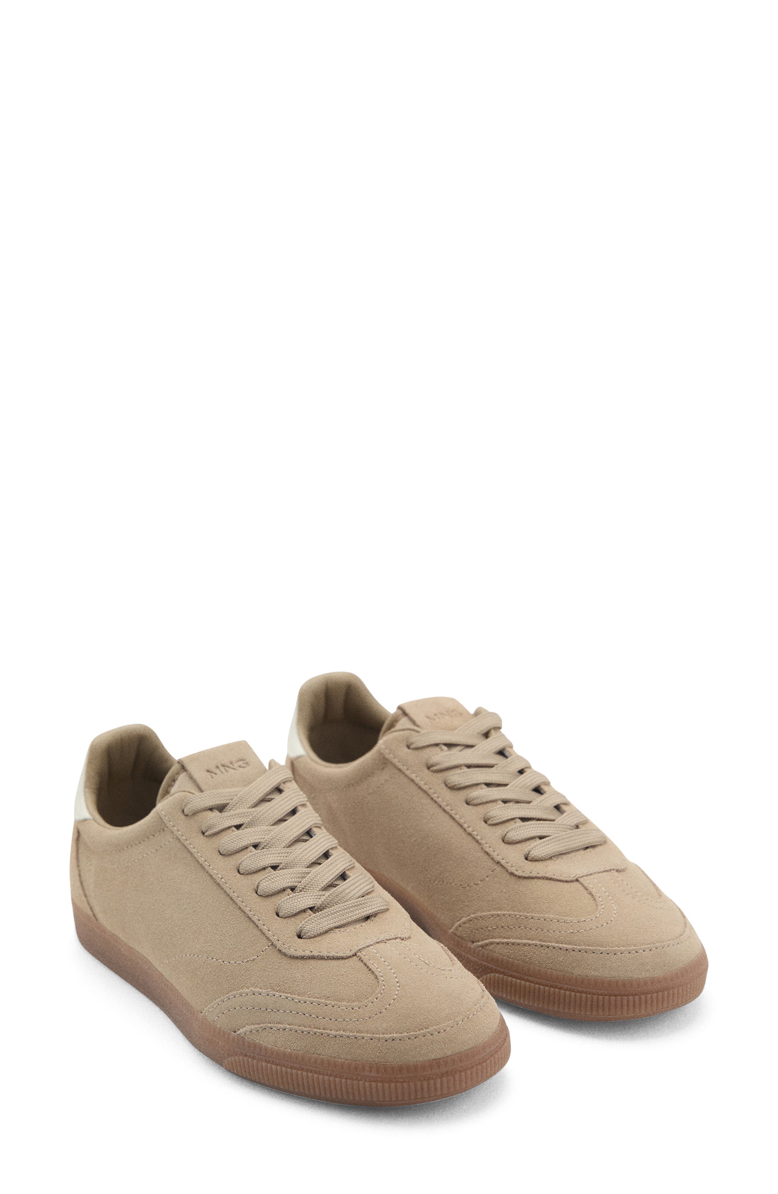 MANGO Suede Sneaker, Main, color, Sand