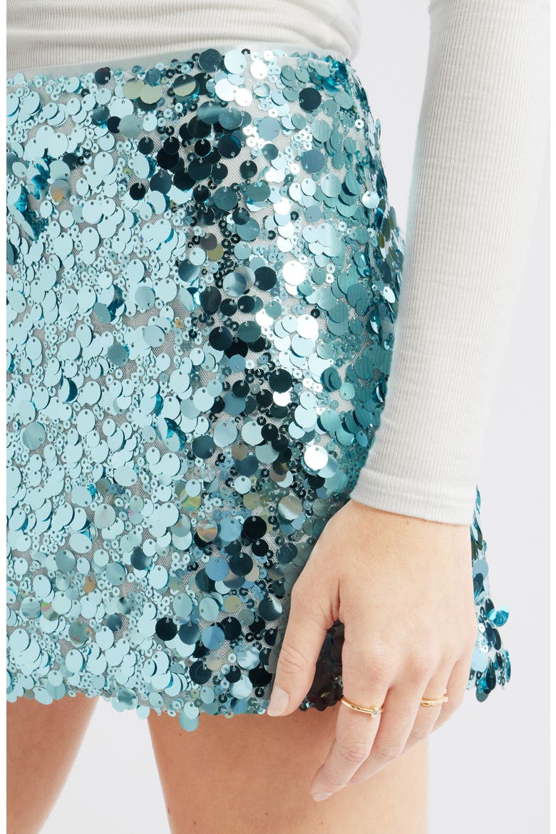 Sequin Miniskirt, Alternate, color, BLUE
