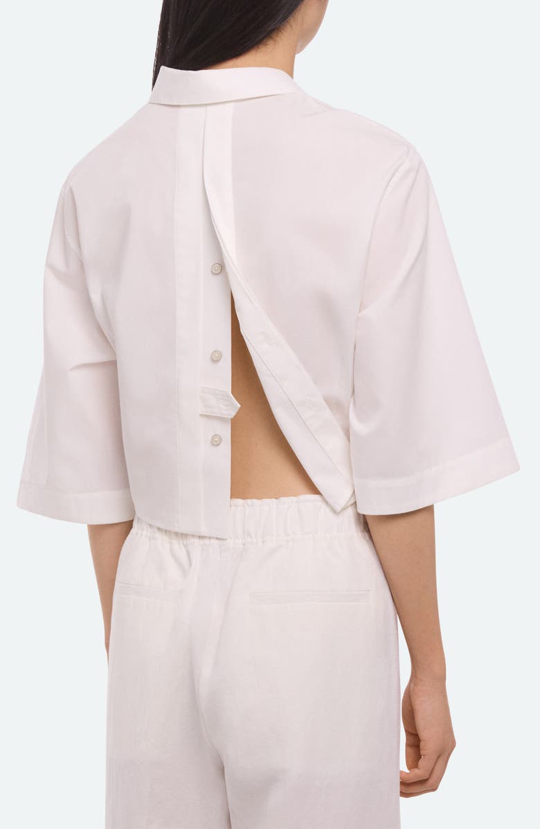 Helmut Lang Button Back Boxy Cotton Cotton Button-Up Shirt, Alternate, color, White