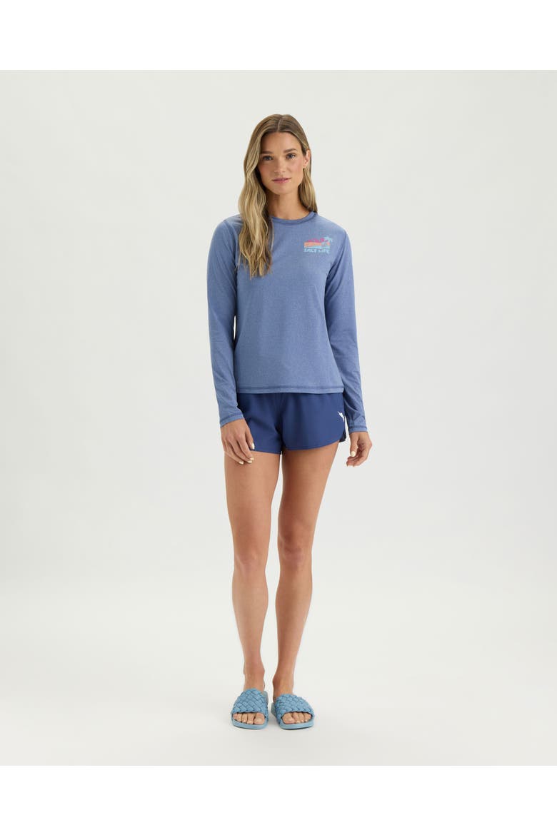 Big Waves  Performance Long Sleeve Tee, Alternate, color, INDIGO HEATHER