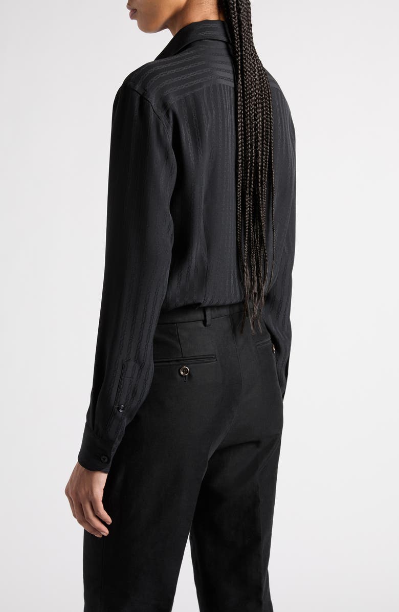 TOM FORD Whitney Stripe Satin Button-Up Shirt, Alternate, color, 