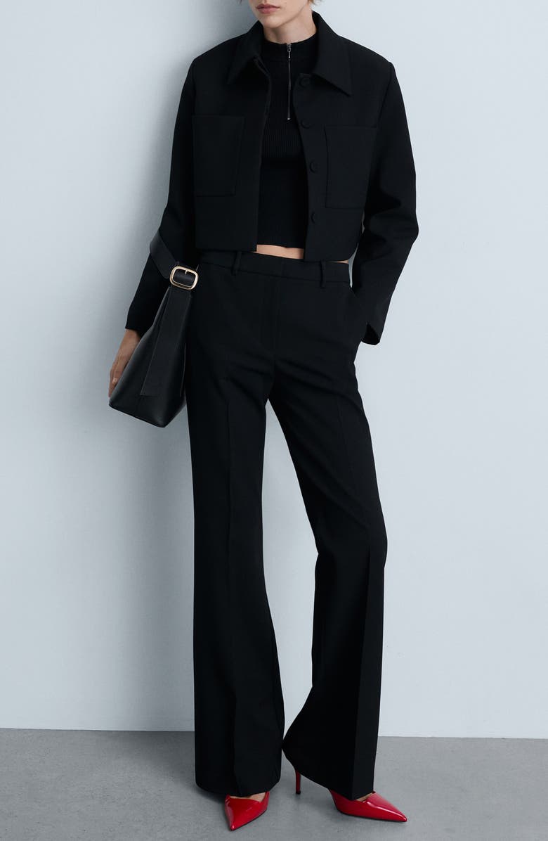 MANGO Crop Suiting Jacket, Alternate, color,