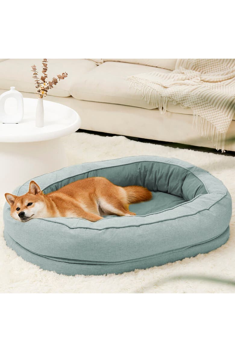 Donut Dog Bed, Alternate, color, Lake Green