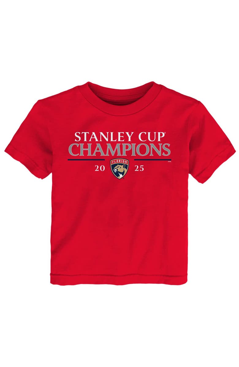 FANATICS Toddler Fanatics Red Florida Panthers 2025 Stanley Cup Champions Signature Roster T-Shirt, Alternate, color, 